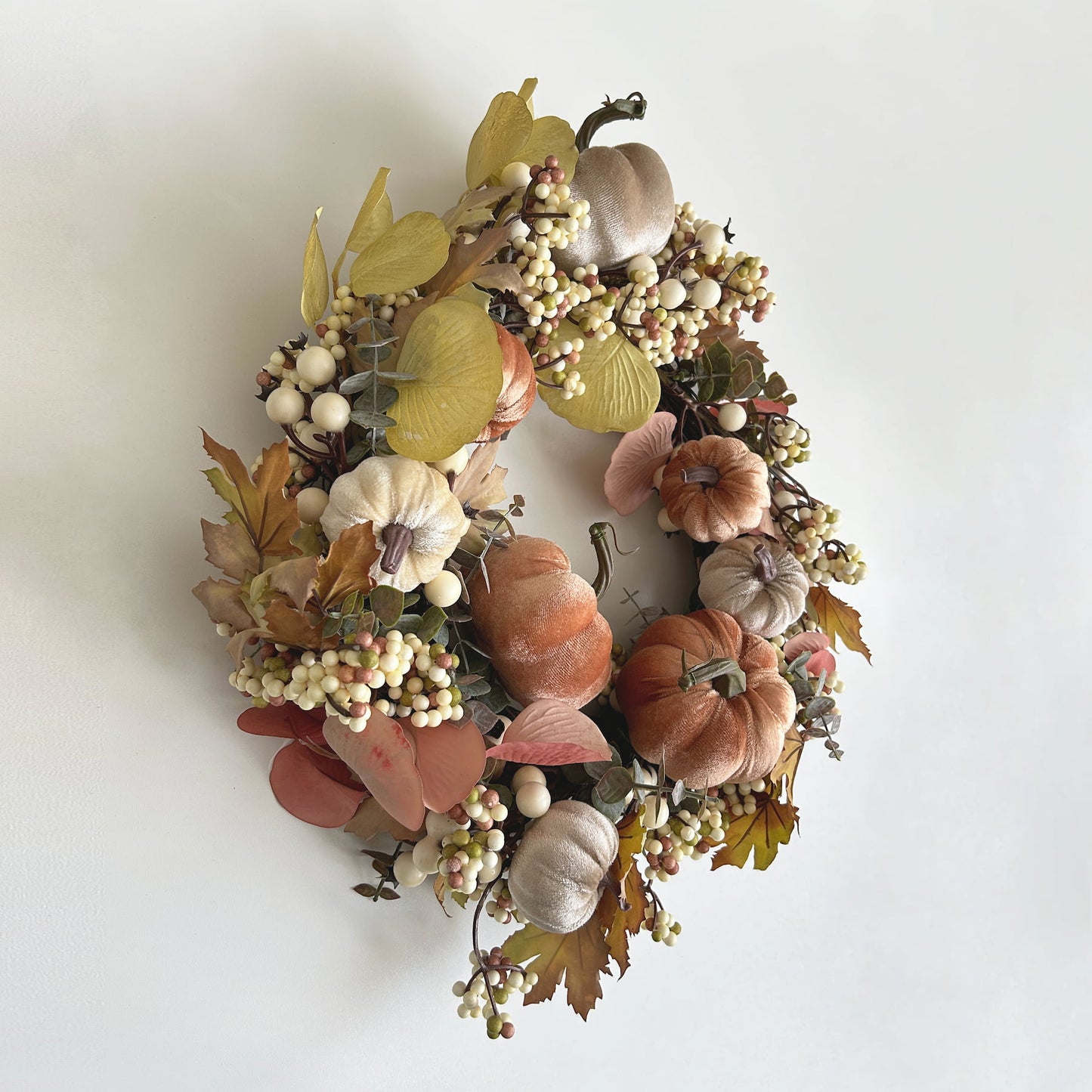 Autumn Pumpkin & Foliage Wreath, 40cm | Mellowdays Furniture
