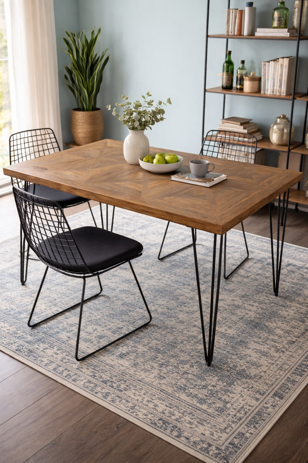 Segovia Small Dining Table in rustic dining room