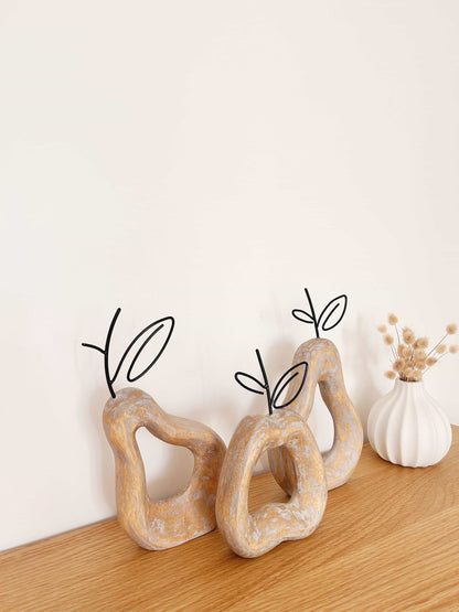 Set of 3 Wooden Fruit Decorative Ornaments - Mellowdays Furniture