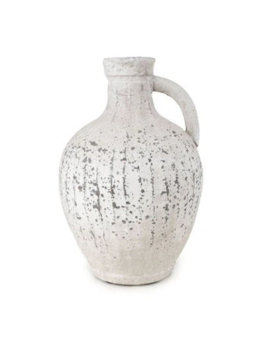 Speckled ceramic bottle vase with handle 28cm | Mellowdays Furniture