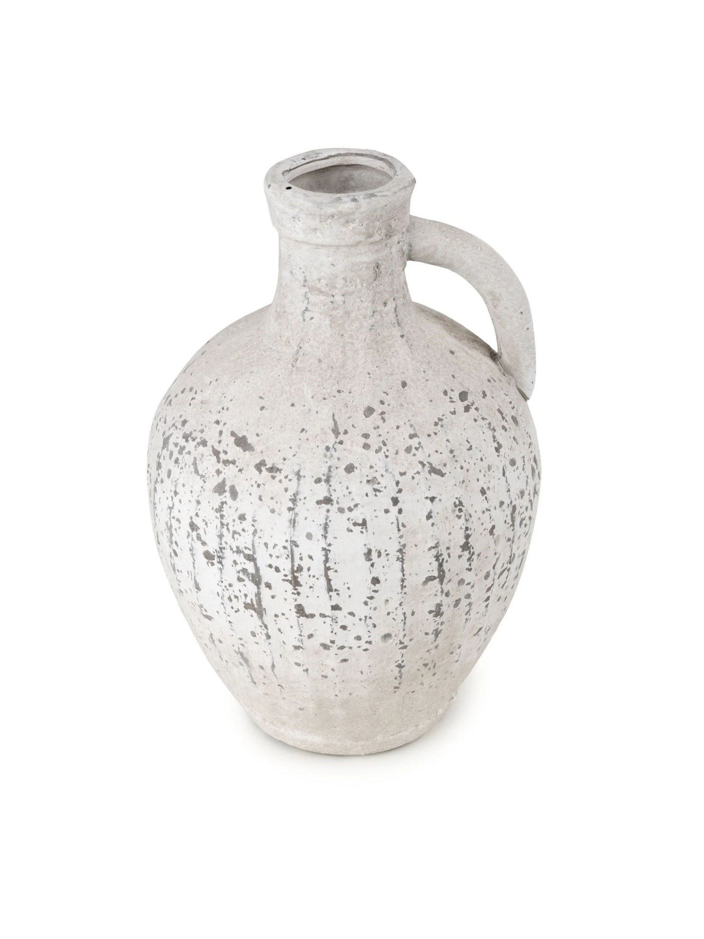 Speckled ceramic bottle vase with handle 28cm | Mellowdays Furniture