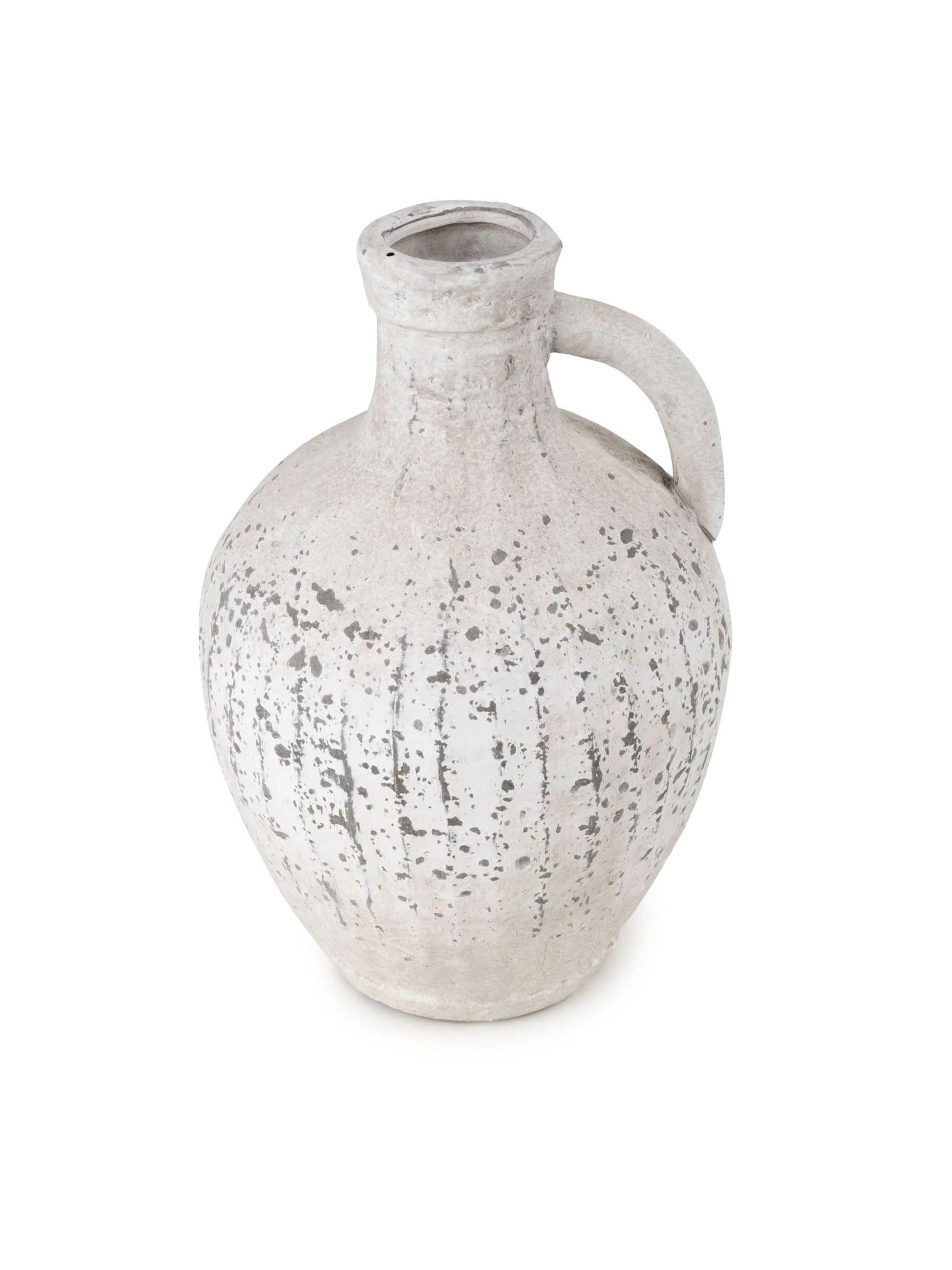Speckled ceramic bottle vase with handle 28cm | Mellowdays Furniture