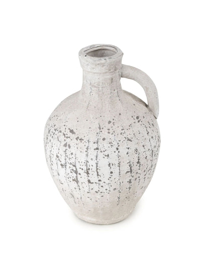 Speckled ceramic bottle vase with handle 28cm | Mellowdays Furniture