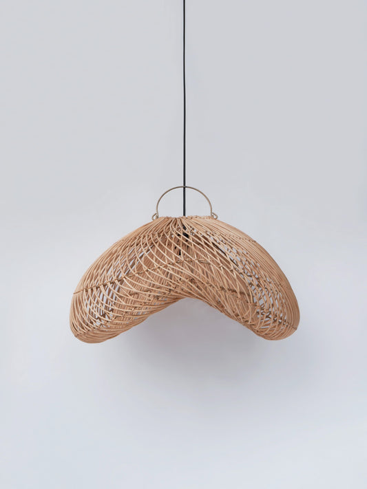 Toroso Rattan Pendant Shade front view by Mellowdays Furniture