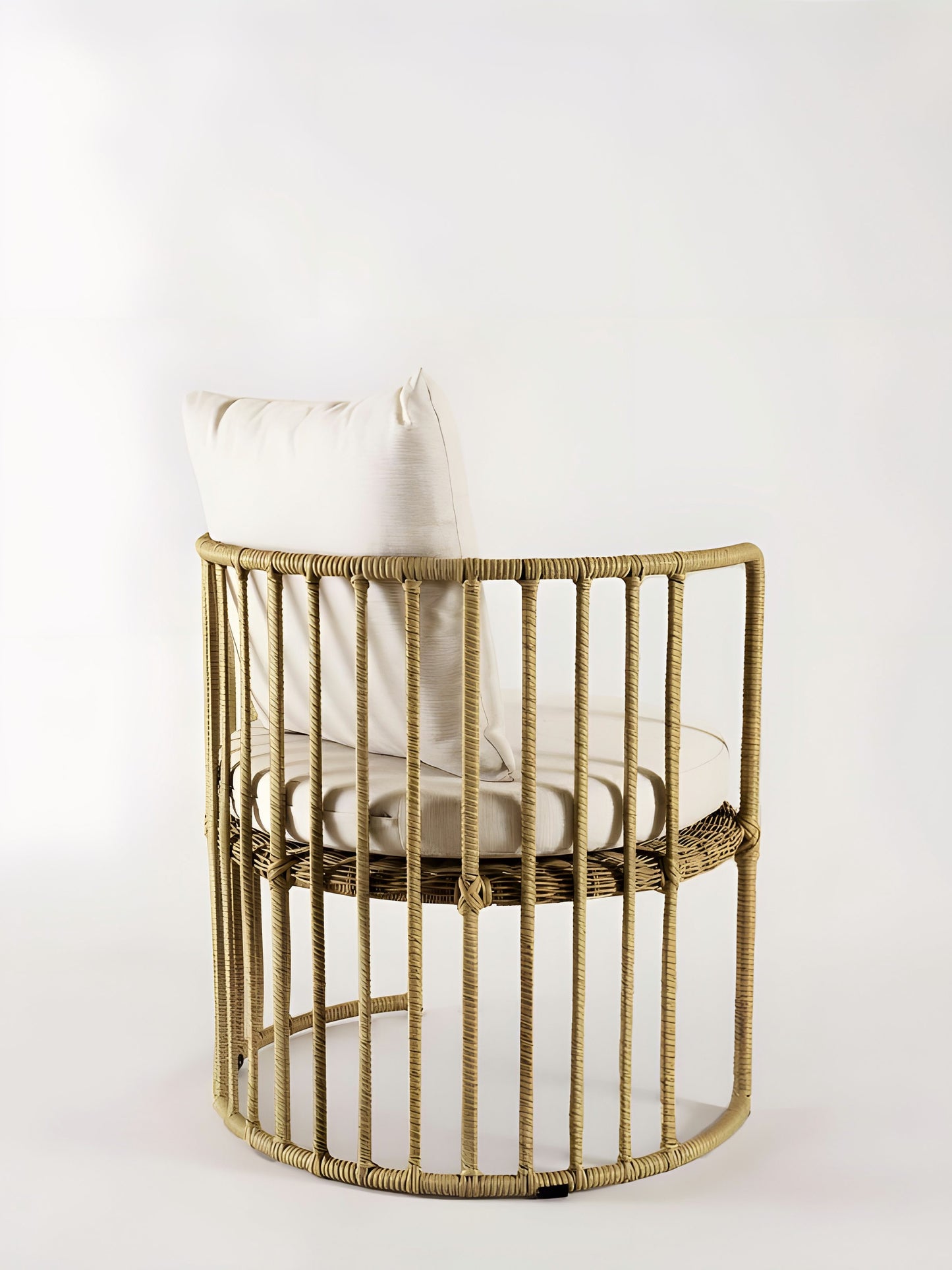 Ula Rattan Round Armchair front view by Mellowdays Furniture