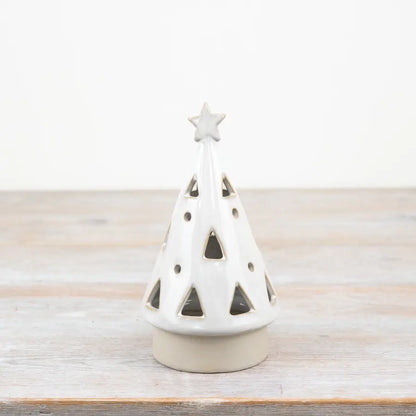 White Ceramic LED Christmas Tree Ornament | Mellowdays Furniture
