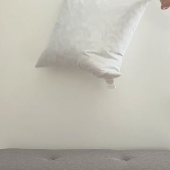 Video showing Duck Feather Cushion Pad – White Cotton Inner 45x45cm| Mellowdays Furniture