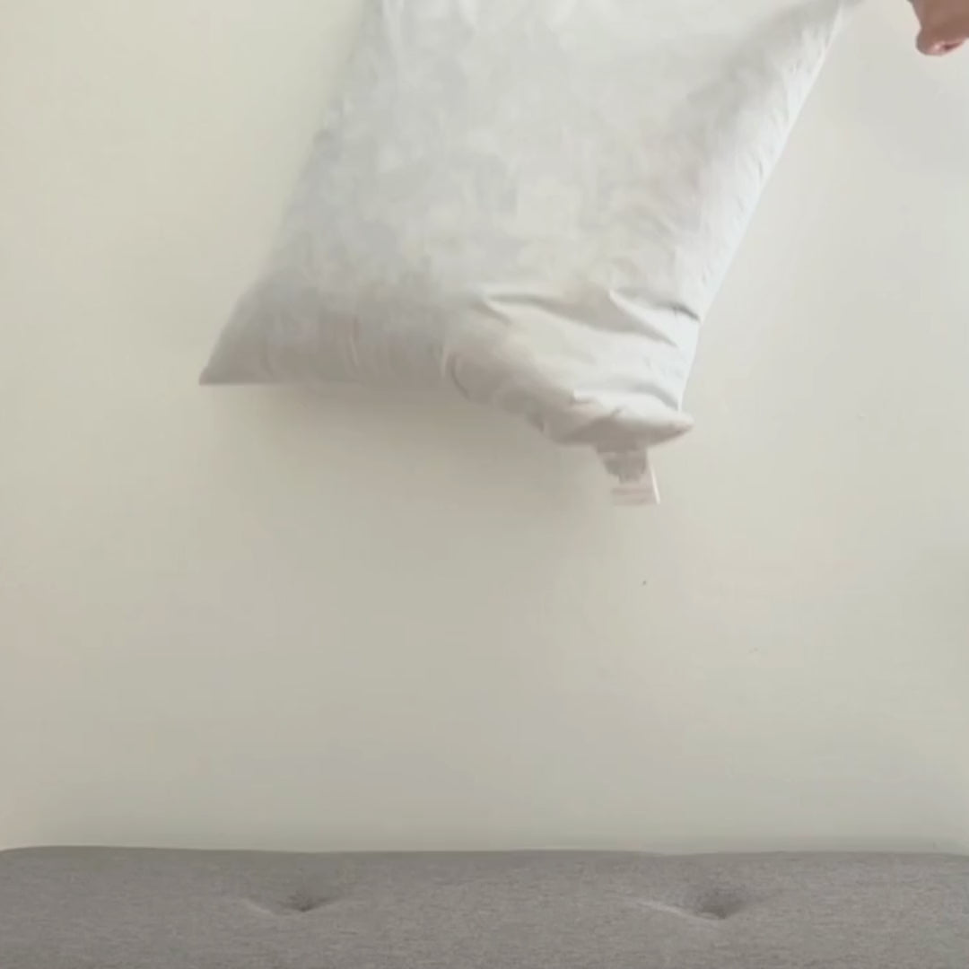 Video showing Duck Feather Cushion Pad – White Cotton Inner 45x45cm| Mellowdays Furniture